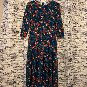 Floral long sleeve work dress
